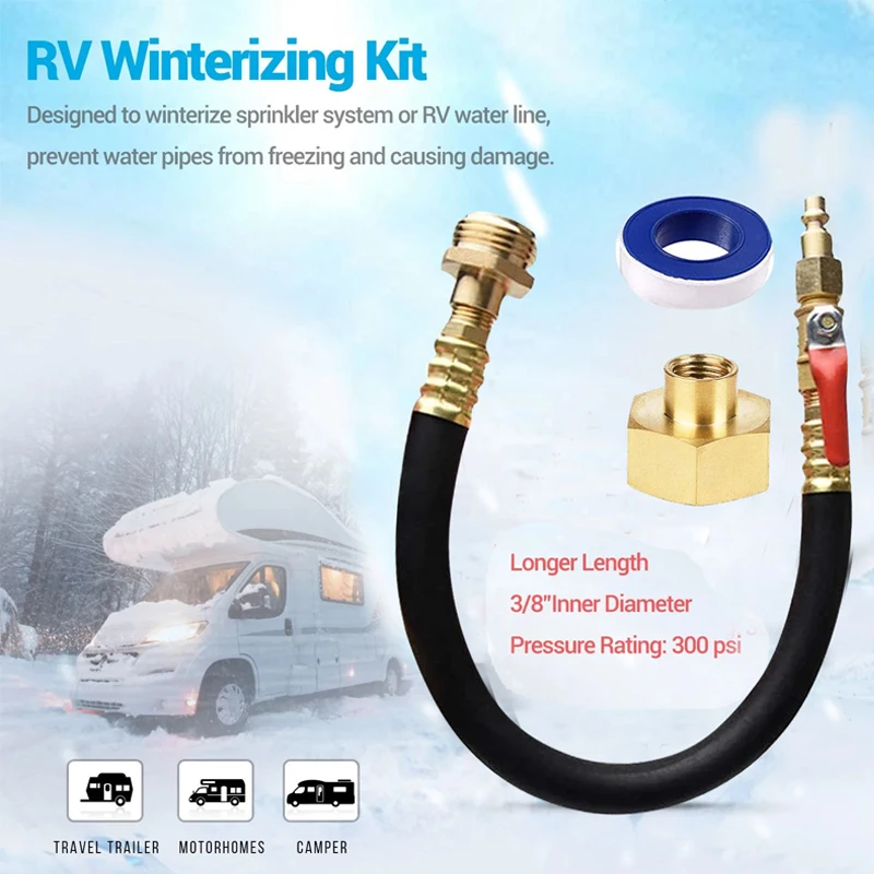 RV  winter American style cold spray adapter with shut-off valve joint set