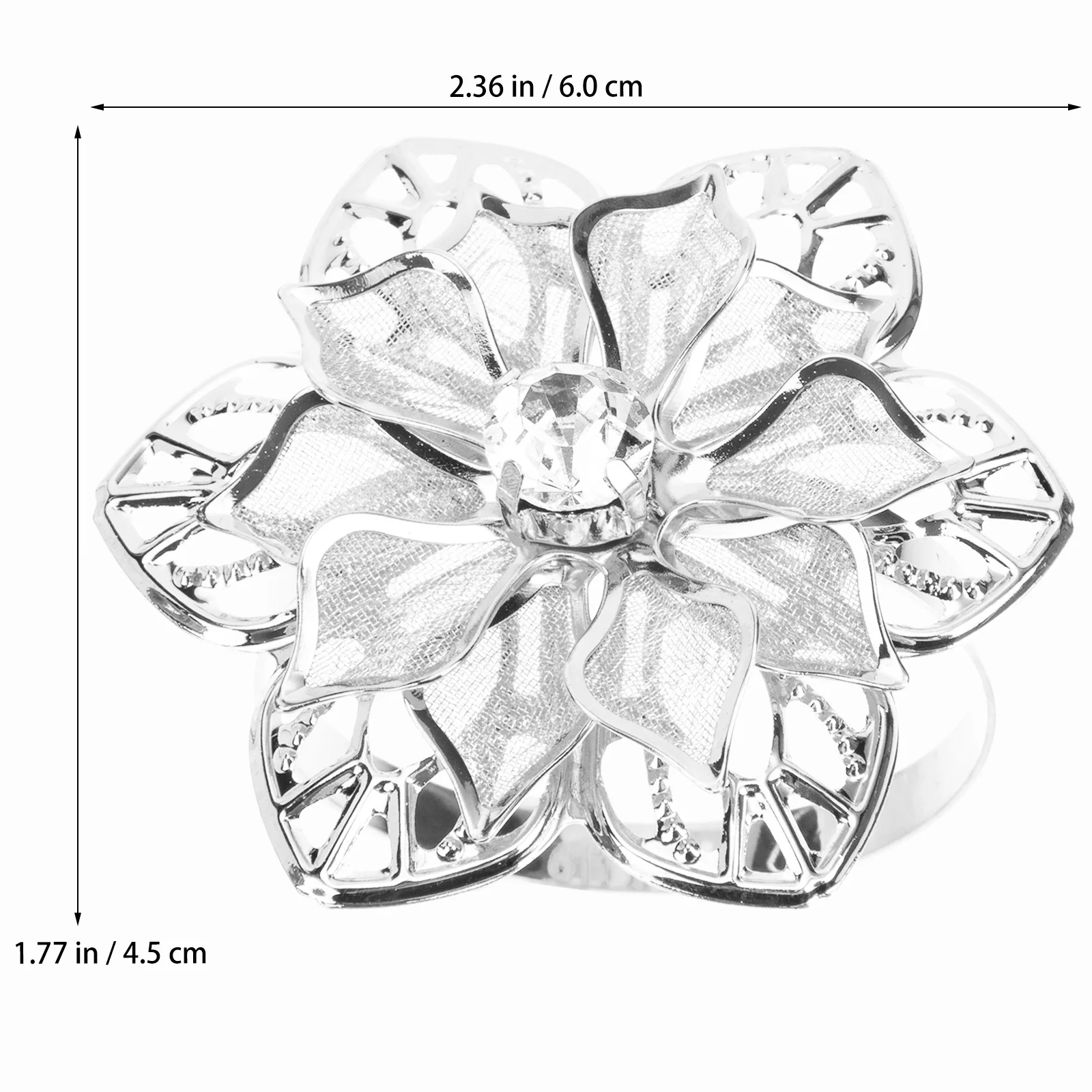 

10Pcs Crystal Pearl Napkin Rings Elegant Flower Design for Wedding Party Home Restaurant Decoration Napkin Buckles