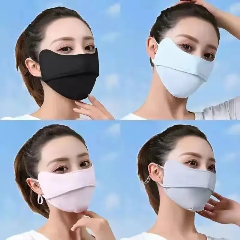 

Sunscreen Ice Silk Mask, Summer UV Protection, Breathable Eye Protection, Ice Silk Sunscreen Mask, Sunscreen Face Mask