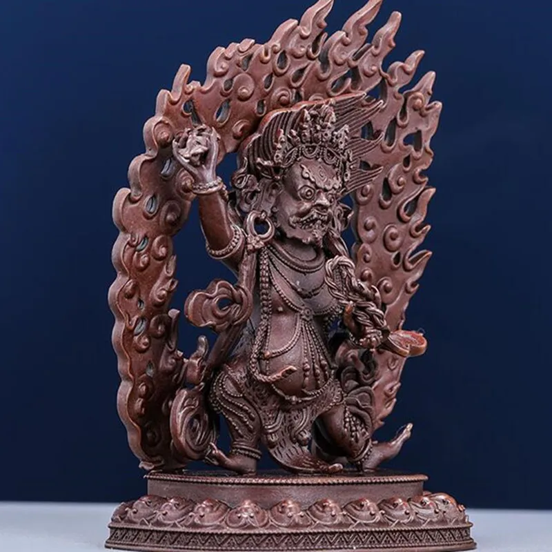 10cm Pure Copper Vajra Gilt Brass Buddhist Carving Tranic Temple Decorate Bodhisattva Figurine