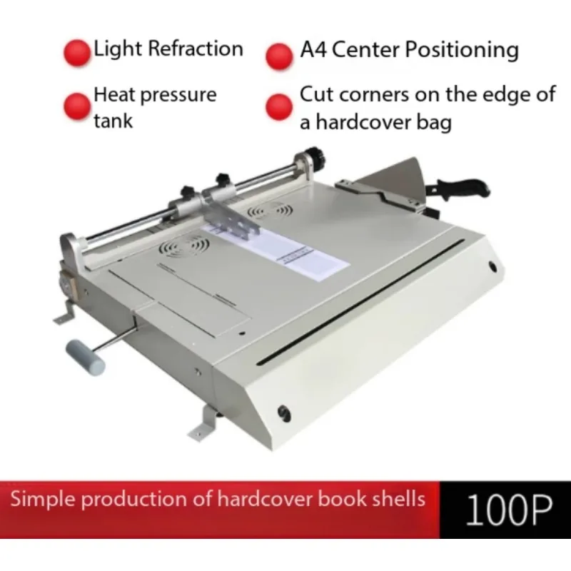 DC-100P A4 Hardcover Case Maker, 100H Book Binding Machine with Creasing and Cover Press Function