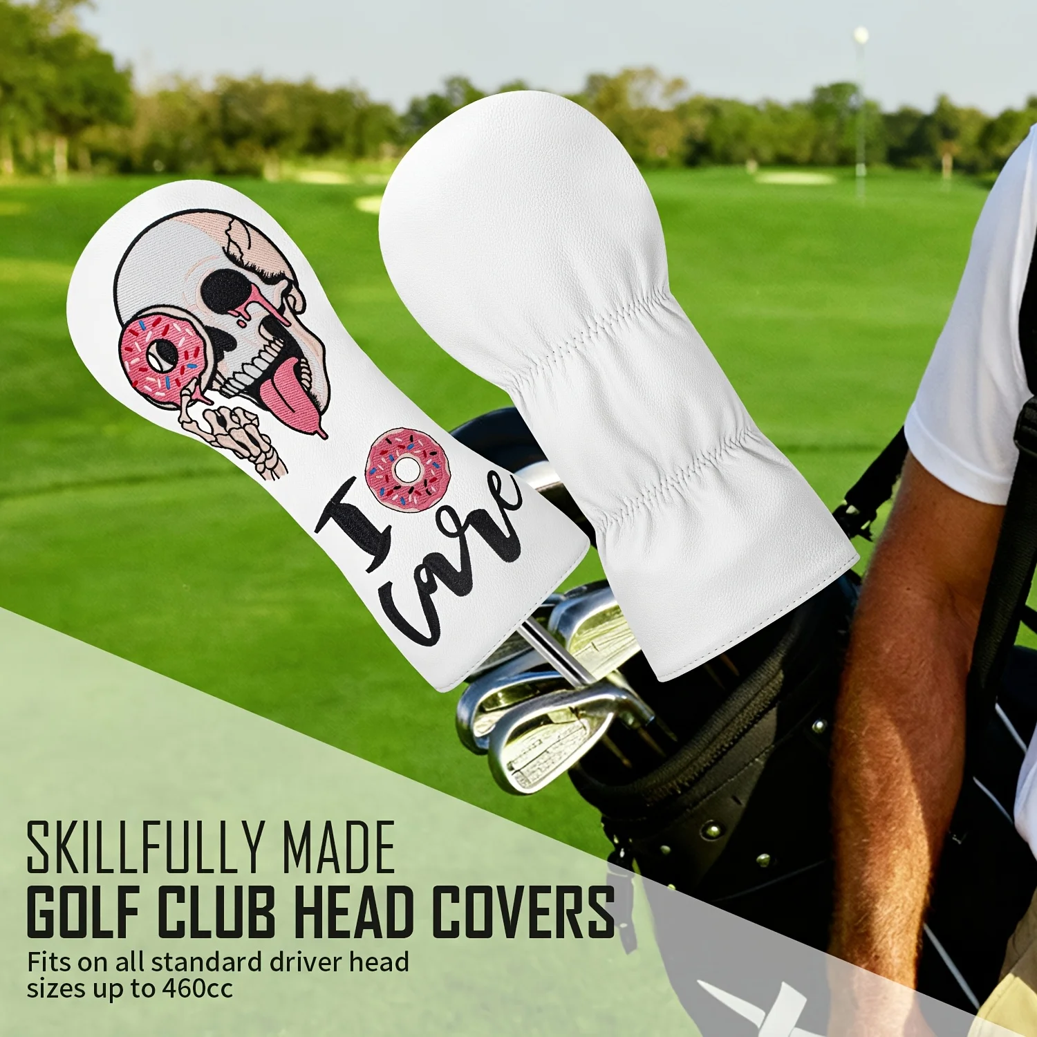 A High-Quality PU Driver Headcover with a Skull Design Golf Club Protection Sleeve (Suited for Drivers, Long Irons, And Hybrids) image 4