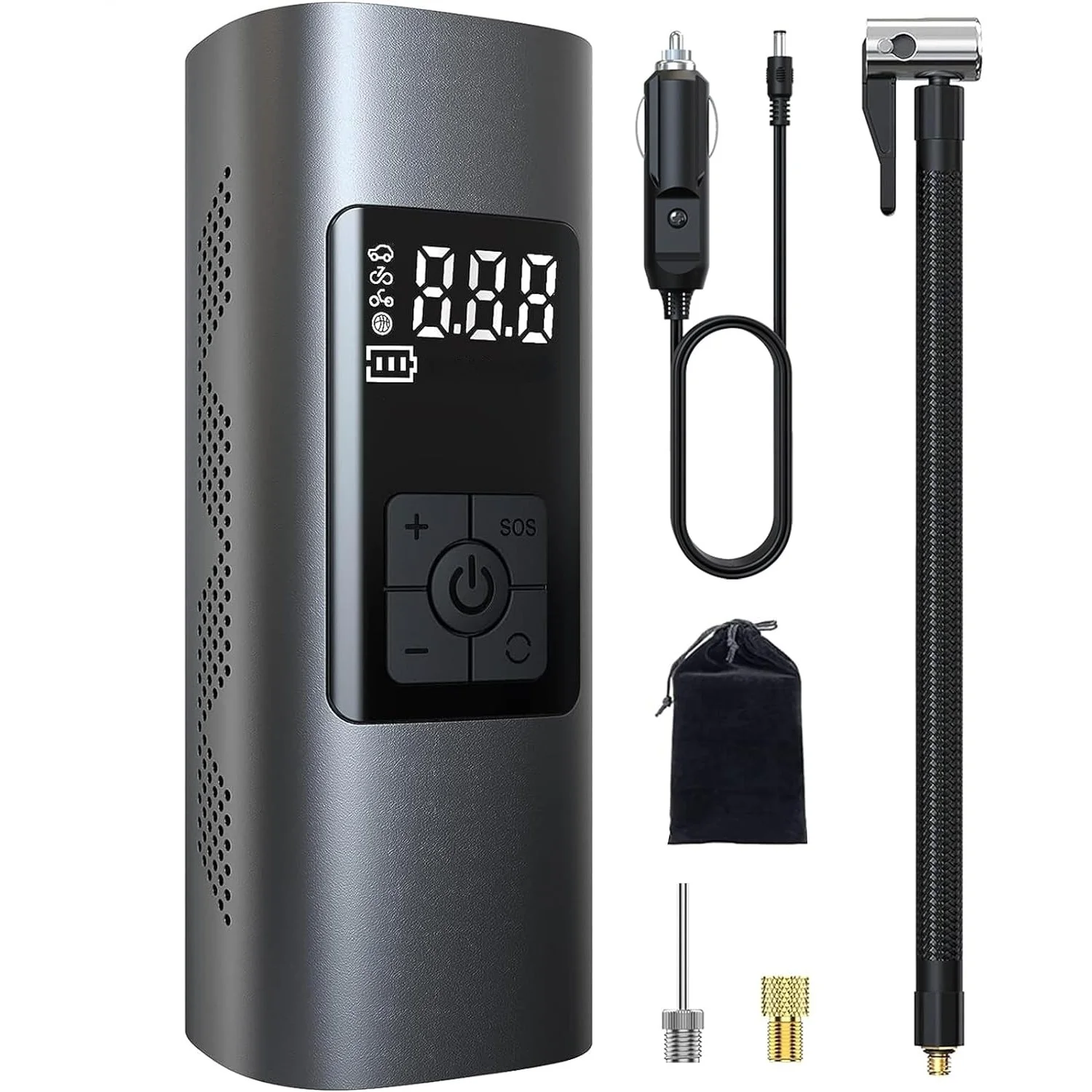 ضاغط هواء كهربائي صغير للسيارة ، ثنائي الاستخدام ، بنك طاقة ، محمول ، نافخ إطارات لاسلكي ، قابل للنفخ