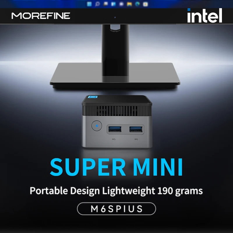MOREFINE M6S كمبيوتر صغير Intel 12th Gen N150 12G LPDDR5 512GB Window11 كمبيوتر ألعاب 4K60 هرتز HDMI معدات محمولة نظام شبه