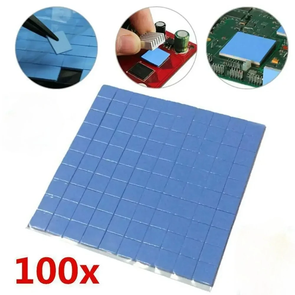 100pcs/sheet Heatsink Thermal Pad CPU Heat Sink Cooling Conductive Silicone Pad 100*100*0.5mm Paste Processor Accessories