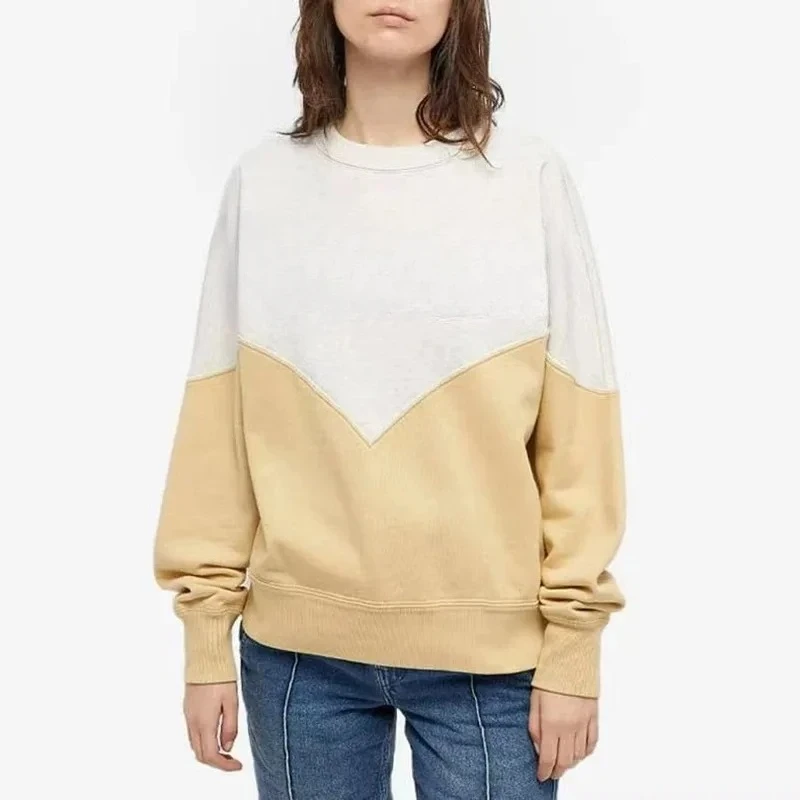 Suéter de cuello redondo de lana para mujer, clásico de invierno, flocado, Color contrastante, a juego, nicho francés, nuevo