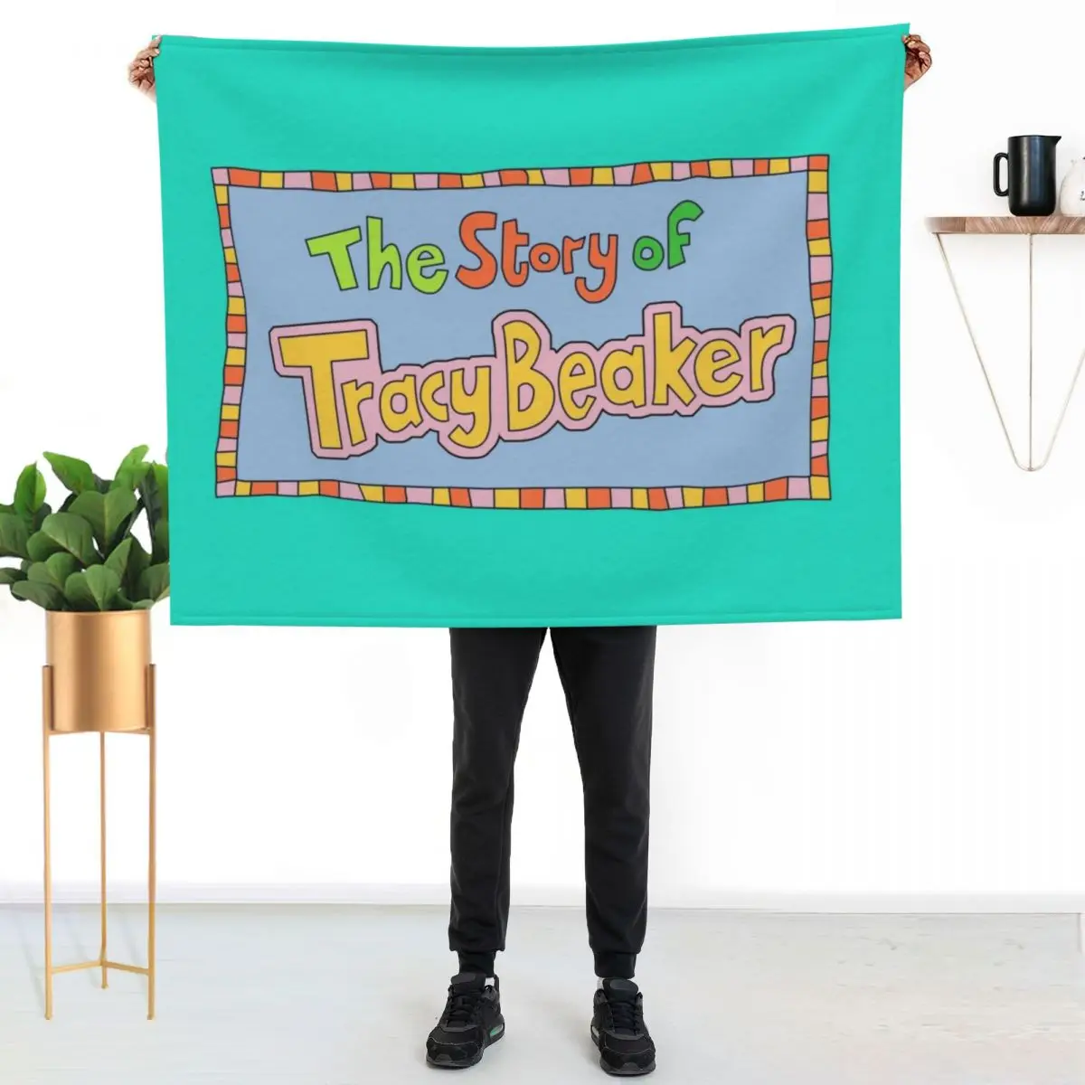 UK retro 90's cbbc the story of tracy beaker design Throw Blanket Picnic Furry for sofa Flannels Personalized Gift Nap Blankets