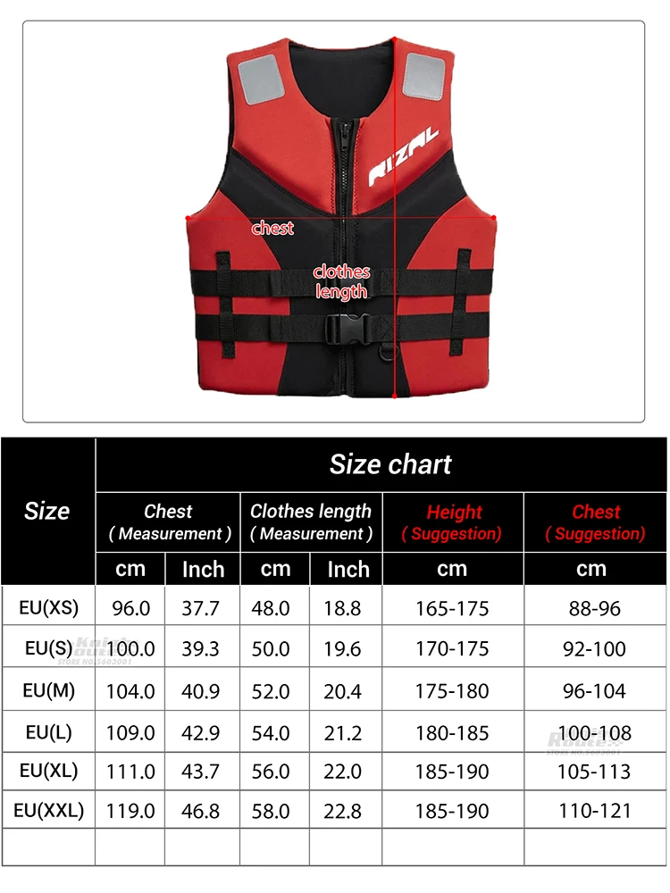 RIZAL Slim Fit Buoyancy Vest Unisex Sleeveless Buoyancy Aid for Outdoor Water Sports Kayaking Surfing Motorboat Paddle Boarding view 6
