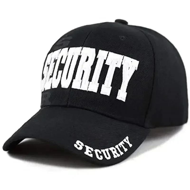 Unisex SECURITY Letter Embroidery Baseball Caps Adjustable Casual Hats Spring and Autumn Outdoor Sunscreen Hat