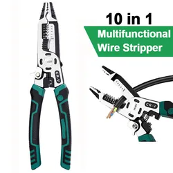 10 in 1 Wire Stripper Tools Cable Stripper Pliers Multitool Wire Cutter Multifunctional Crimping Plier Hand Tools