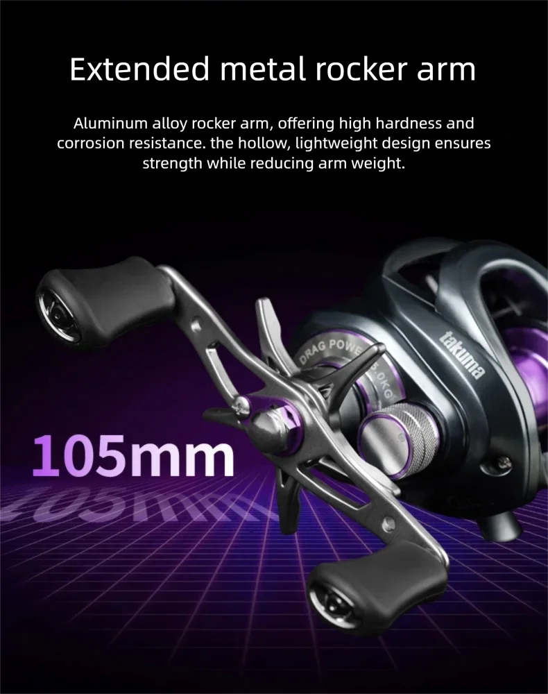 Takuma P1DC DC Casting Reel – Selbstaufladende Technologie, 6+1 Kugellager & 5 kg Bremskraft | Intelligente Bremse für Allzweck-Langwurf-Köderfischen – Detail 10