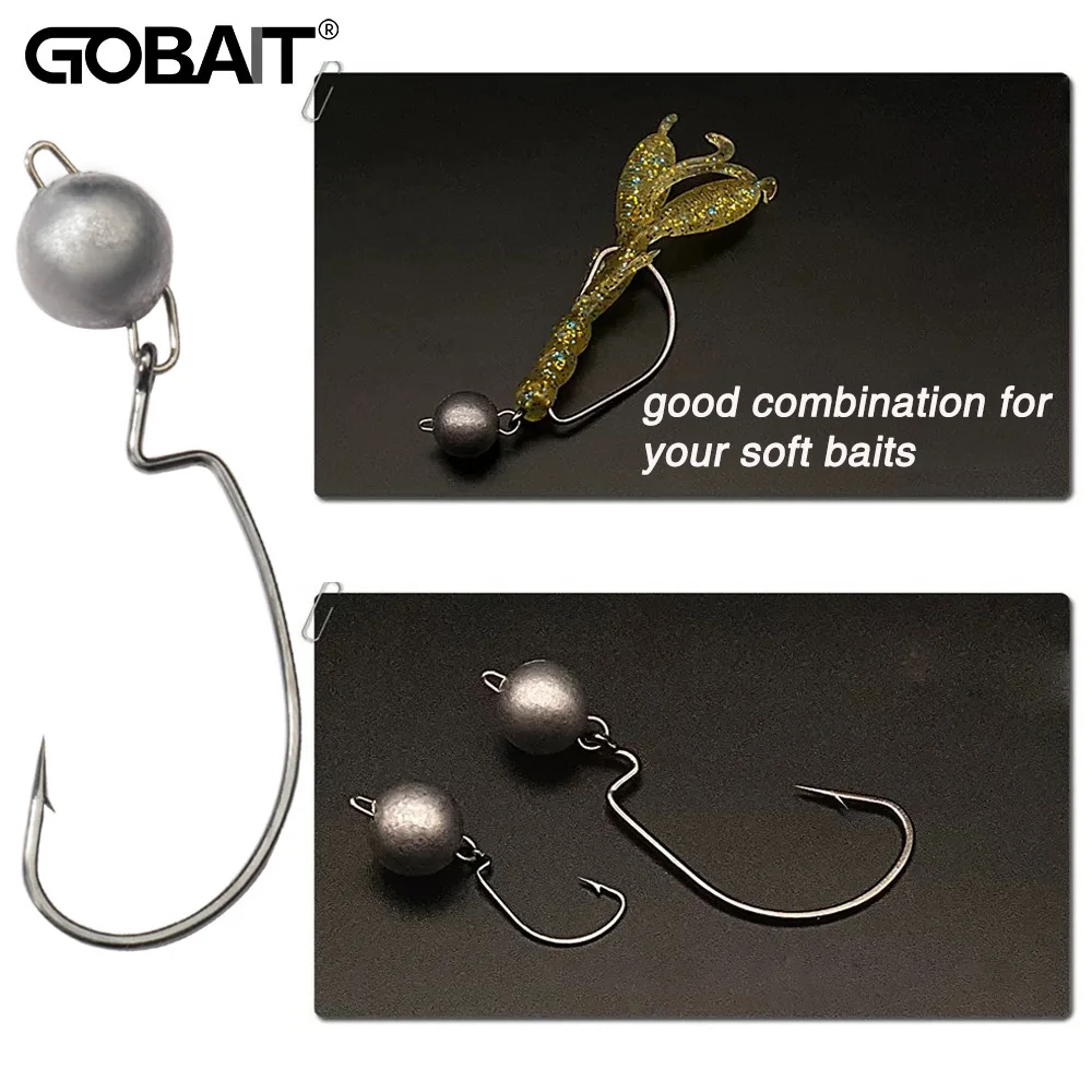 

5pcs Metal Jig Head Worm Hooks 2g 4g 10g 14g 18g Weight Crank Gear Sinker Pesca Weedless Offset Rig Fishing Tackle Kit Fishhook