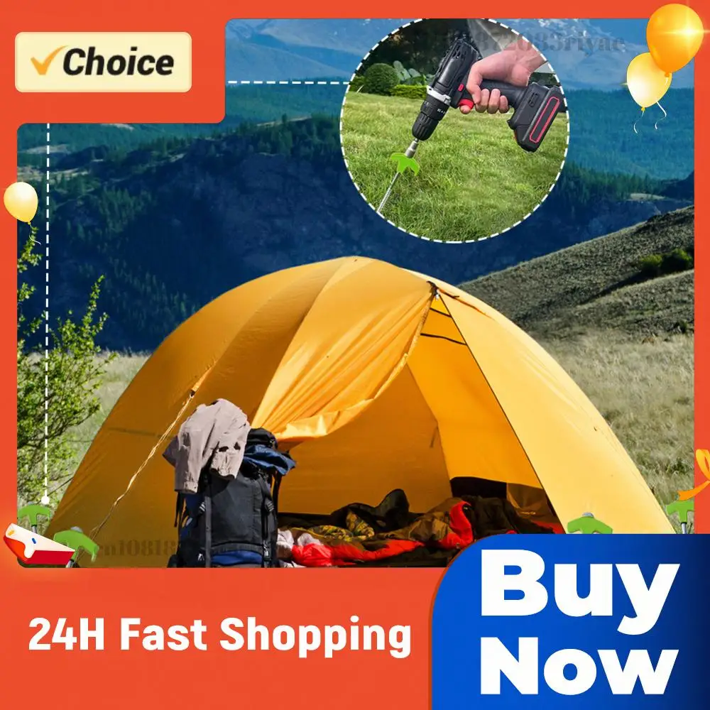 8Pcs Camping Pegs Drill In with Hex Socket Heavy Duty Spiral Screw Stakes Ground Anchors Camping Stakes Tent Ground Nail