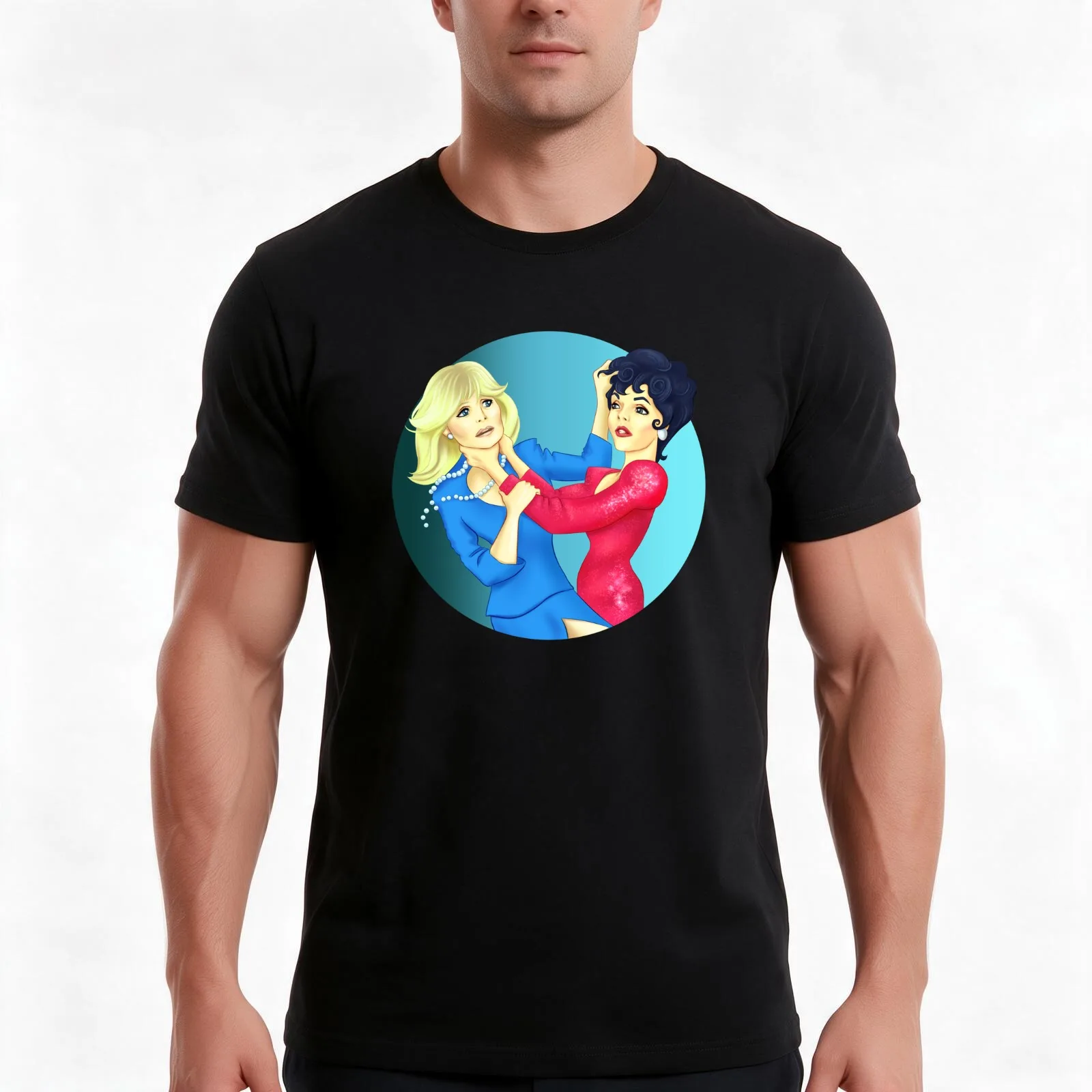 DYNASTY, Alexis and Krystle fight (Cat Fight) T-Shirt, Summer Casual Cotton Tee, Oversized Streetwear Tops, Unisex Men Women