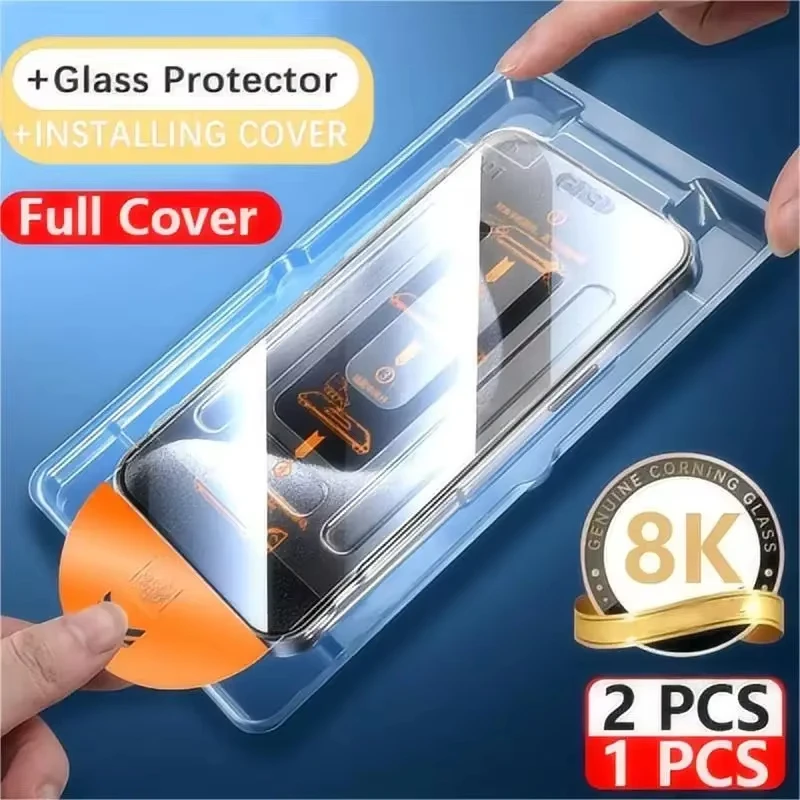 1-2PCS 8K Dust Free Glass For Samsung S24 Ultra S23 FE A55 A54 A16 A06 A32 A72 A35 A53 A34 Oleophobic Coating Screen Protector