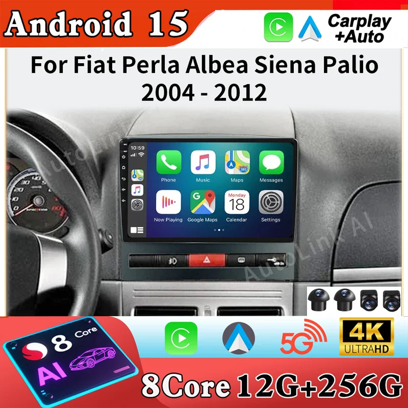 Android Auto Carplay Car Radio For FIAT Strada Palio Siena Albea ZOTYE Perla Idea Z200 2004-2014 Multimedia 2DIN FM Video Player