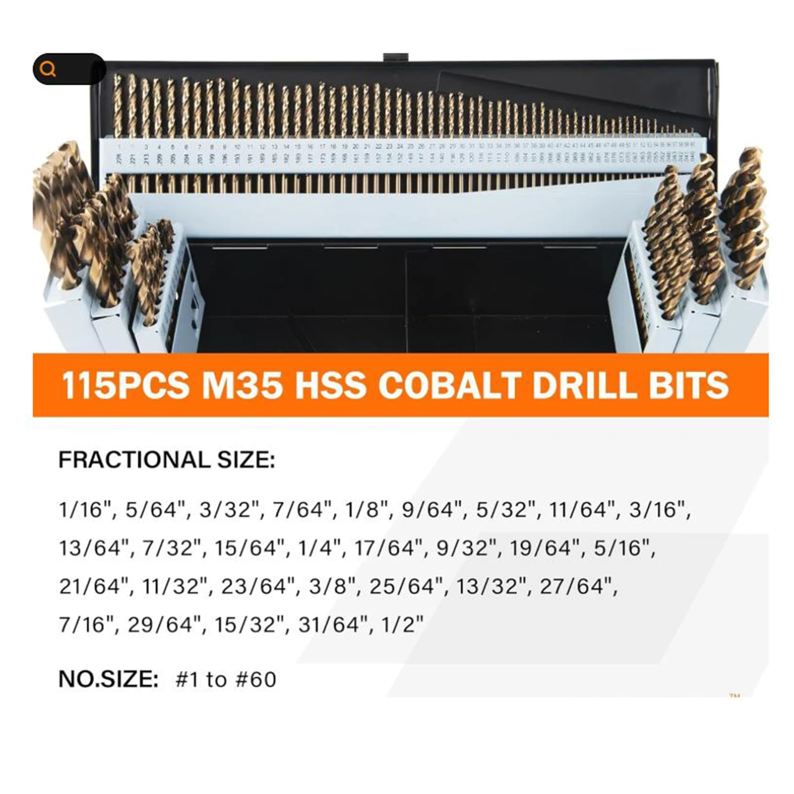 

115pcs High-Speed Steel Twist Diamond Twist Drill Bit Set Professional With Metal Index Storage Drill Bits Woodworking Tool