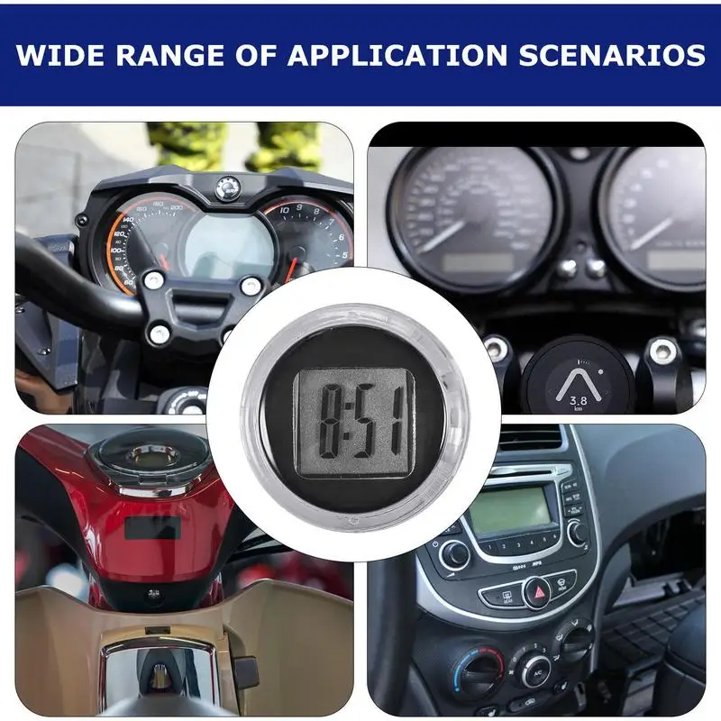 Picture 6: 1PCS Mini Precision Motorcycle Clocks Watch Waterproof Stick-On Motorbike Mount Watch Moto Digital Clock With Stopwatch