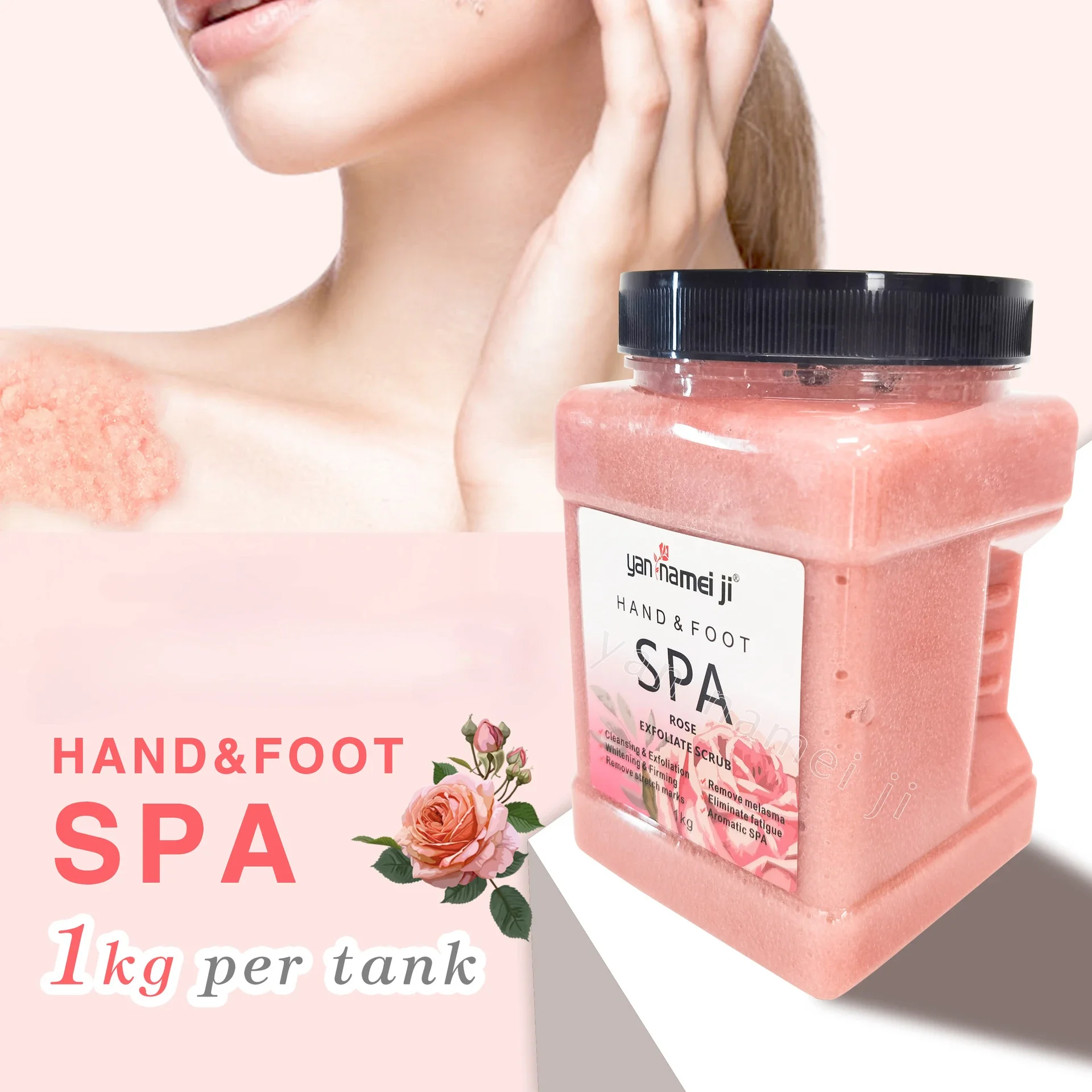 1000ml Scrub Bath Salt Hand Foot Scrub Exfoliating Deep Cleansing Body Brightening Wet Salt Skincare