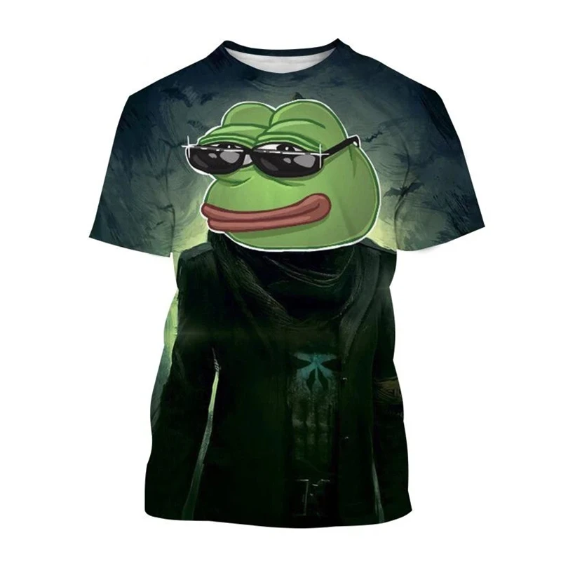 Funny Sad Frog Graphic T Shirts Frog Pepe 3D Print T Shirt For Men Clothes Animal Feels Bad Man Tee Boy Tshirt Girl Female Tops