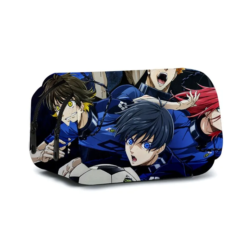 

3D New Product Anime BLUE LOCK Double-layer Large Capacity Flip-top Pencil Case Stationery Box with Printing Decorative Supplies