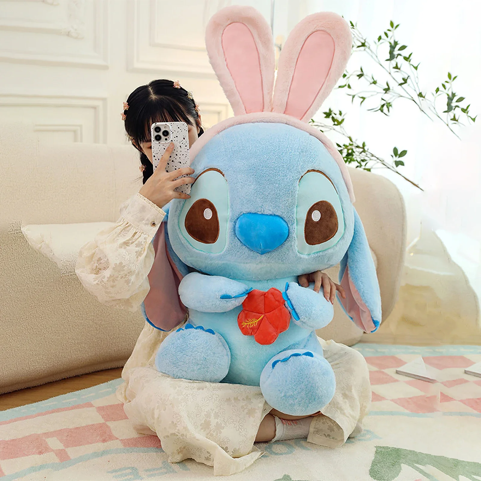 70cm Cartoon Disney Lilo and Stitch Plush Toy Big Kawaii Anime Angel Plushies Soft Stuffed Doll Pillow Cushion Kid Birthday Gift