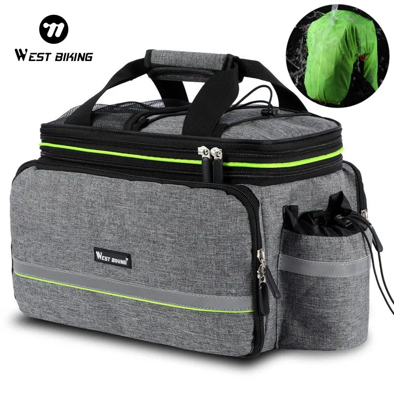 

WEST BIKING Велосипедная двухсторонняя сумка емкостью 20-35 л, задняя сумка-багажник 3 в 1, задняя стойка, сиденье, багажник, кофры, сумка на плечо ﻿