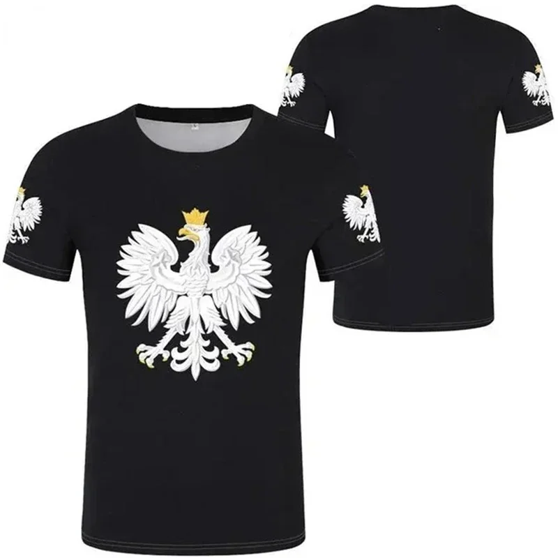 New Polish Polska White Eagle Emblem T-Shirt Custom Shirt Football Jersey 3D Poland Nation Flag Graphic T Shirt for Men Clothing