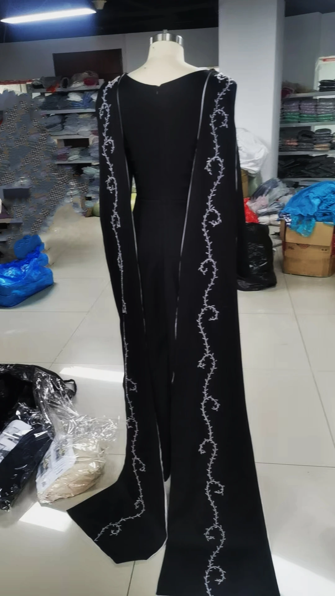 Oisslec-Robe élégante vintage à col carré avec perles noires, robe de Rhsexy, occasion formelle personnalisée, soirée, quoi que ce soit