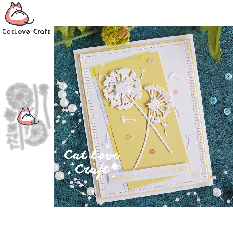 Catlove Dandelion Metal Cutting Dies Scrapbooking Mold Knife Stencil Die Cuts Card Making DIY Craft Embossing New Dies For 2022