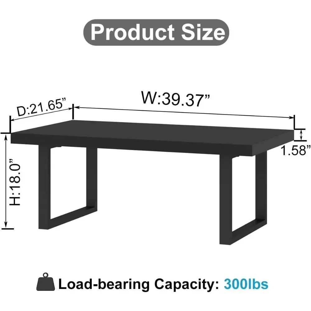 Coffee Table, Minimalist Industrial Wooden Center Table, Modern Simple Rectangle Living Room Table