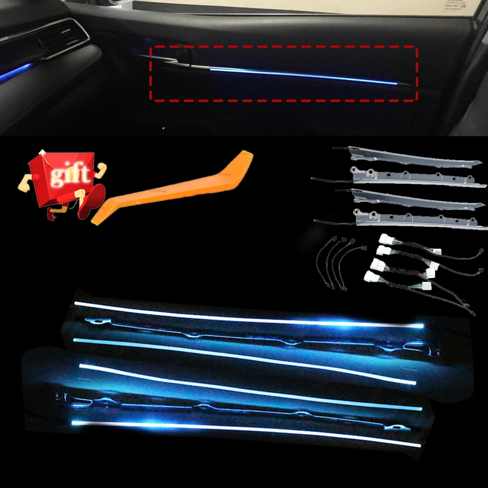 

Ambient Light Decorative Light LED Car 4 Door Light Atmosphere Lamp Ice Blue 12V For Toyota Camry 8 Generation 2019 2020 2021