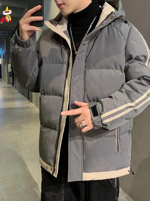 

Men's down Cotton Jaet Thiened Winter Coat Warm Hooded ort Sle Casual Faion Chinese Brand Mexican Rice Man