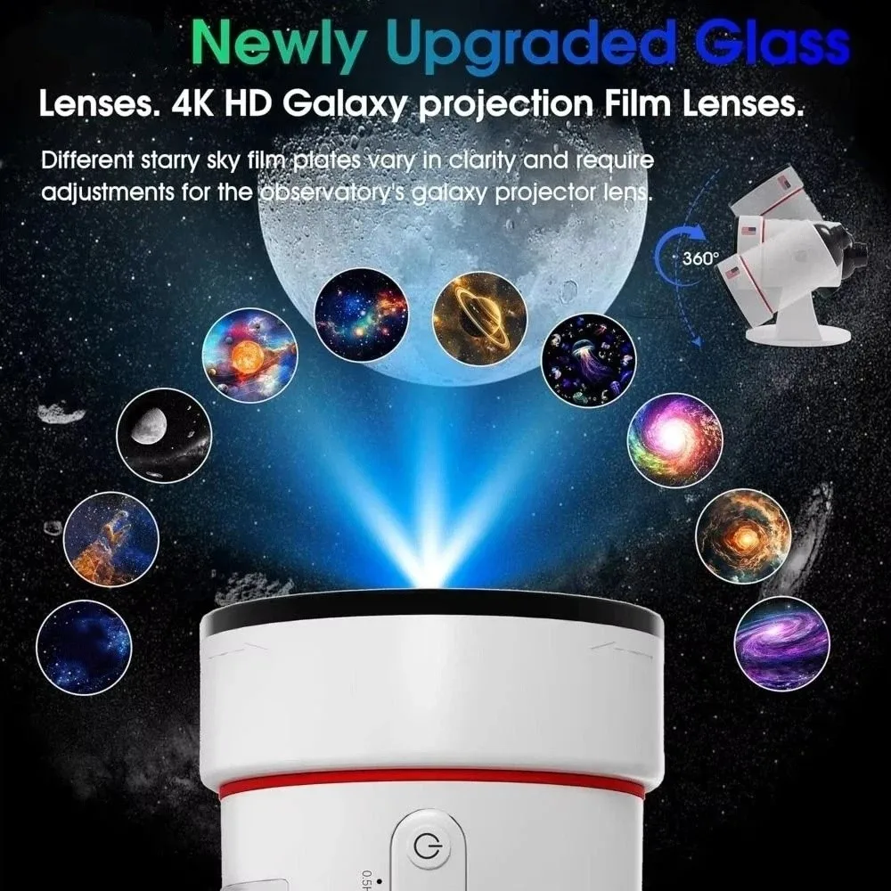 Galaxy Projector Galaxy Projector Ultra HD Ambiance Lamp Planetarium Projector 360° Rotate Timer Function Star Projector Bed