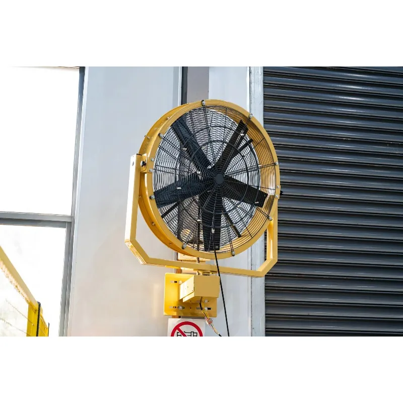 Kipas Dinding Motor Magnet Permanen Volume Tinggi Kebisingan Rendah 900mm Bilah Paduan Aluminium Magnesium Perlindungan IP67 Jangkauan 28m Luar Ruangan