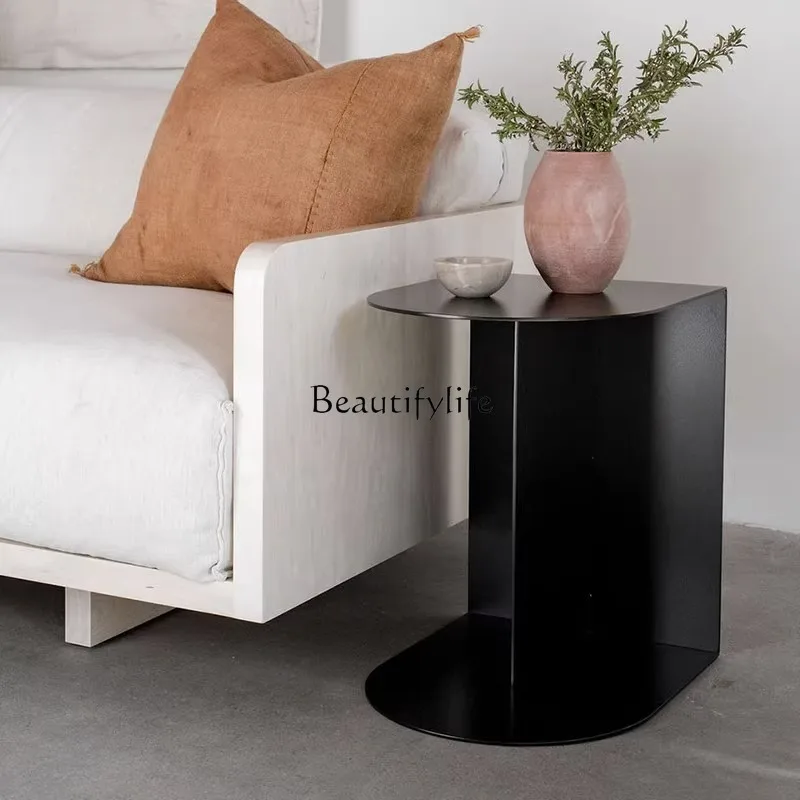 Modern Minimalist Living Room Sofa C Shape Side Table Creative Removable Metal Bedside Side Cabinet