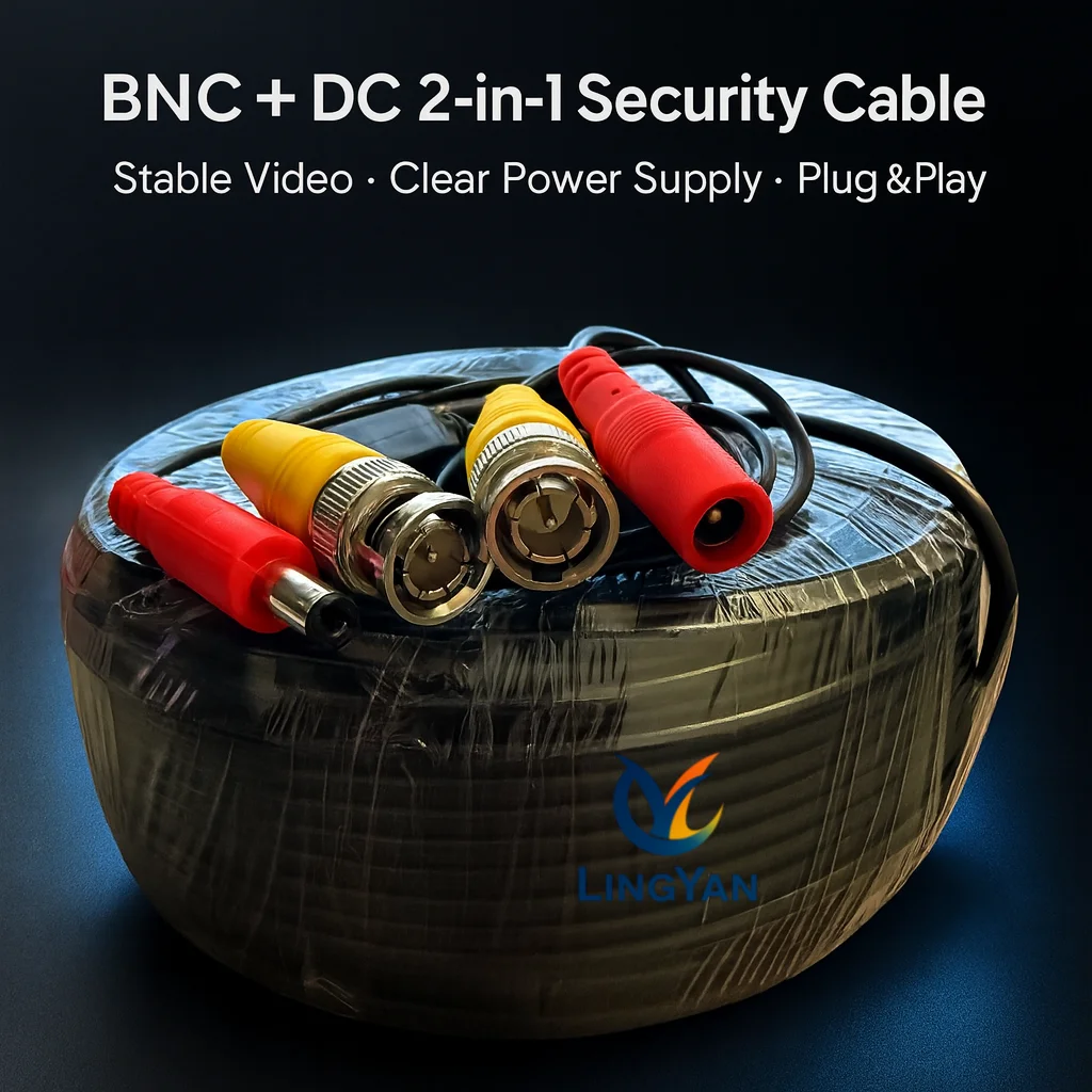 5m–30m Coaxial CCTV Extension Cable | BNC Video + DC Power | Anti-Interference Line for 1080P AHD Cameras| Winter Use