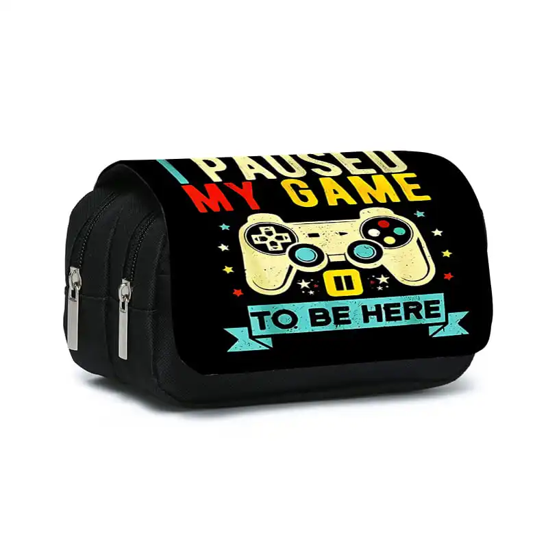 Game Controller Double Layered Flip Pen Case For Boy And Girls Best Gifts 2D Cartoon Pencil Pouch School Pencil Bag For Children