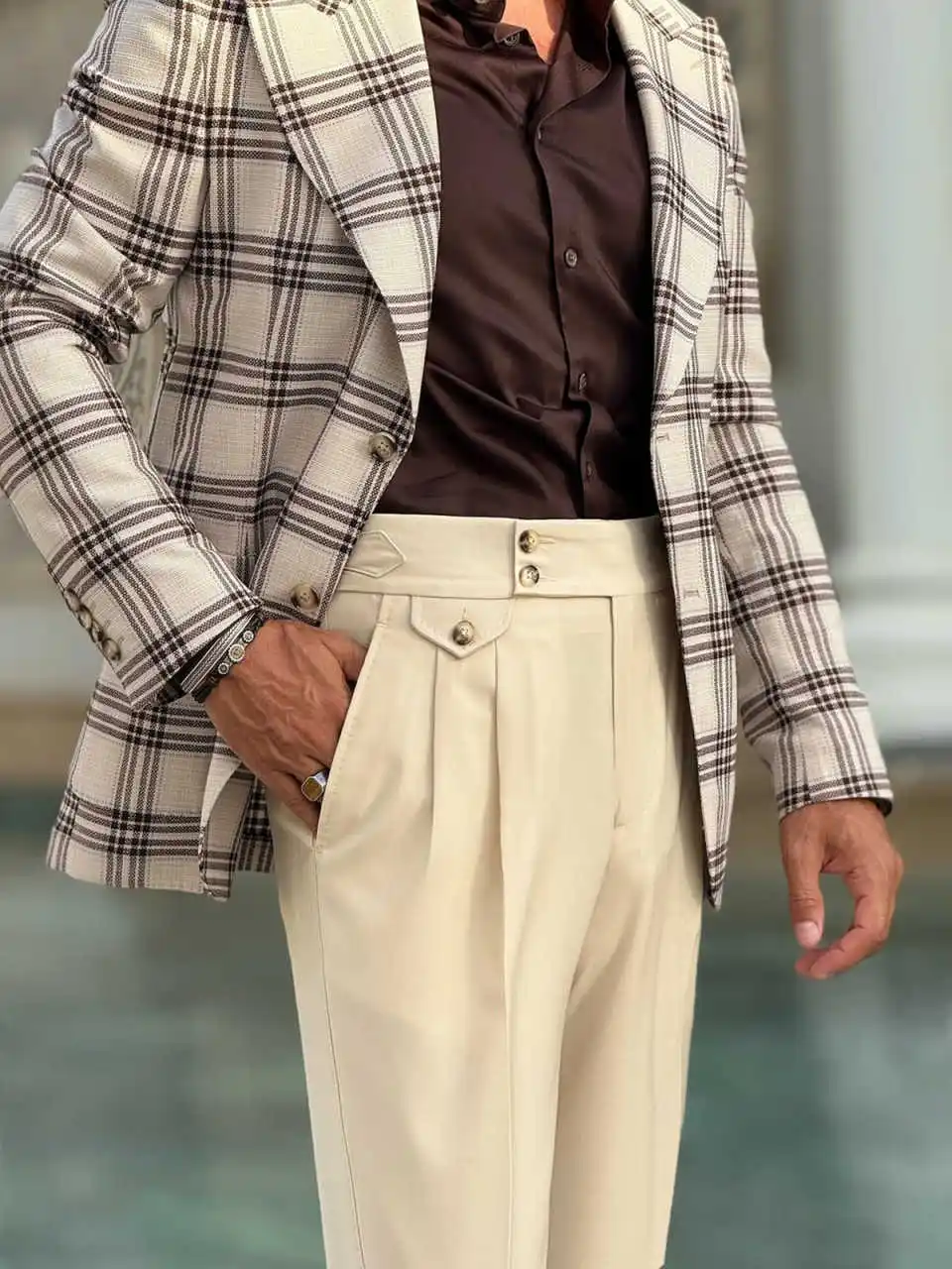 Клетчатые мужские костюмы, однобортный костюм из двух предметов, брюки, пиджаки, деловой костюм для отдыха, вечерние смокинги для жениха по индивидуальному заказу