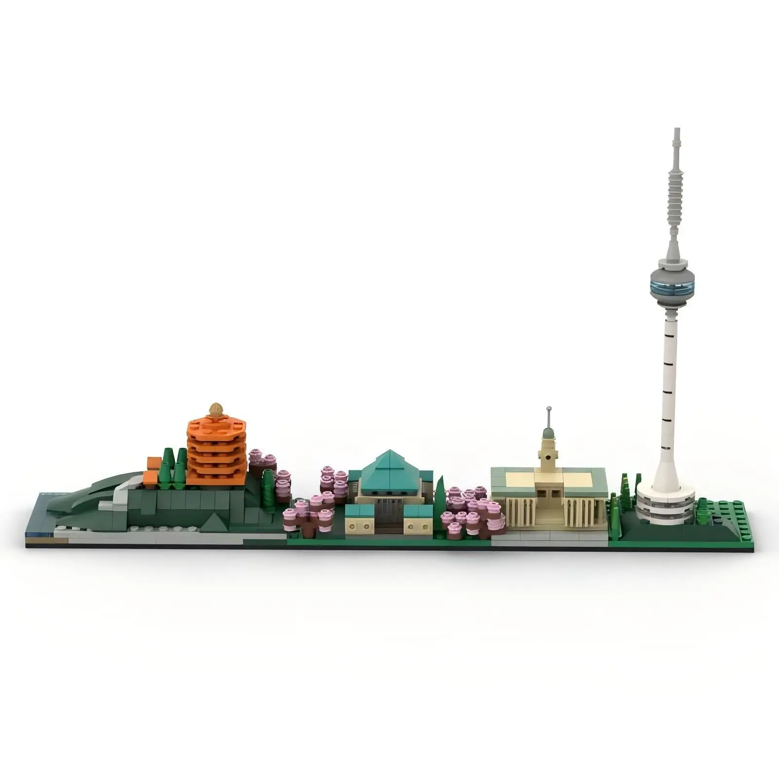 도시 건축 시리즈 빌딩 블록 MOC 우한 스카이라인 TV 타워 스트리트 뷰 모델 DIY 어린이 조립 장난감 성인 생일 선물