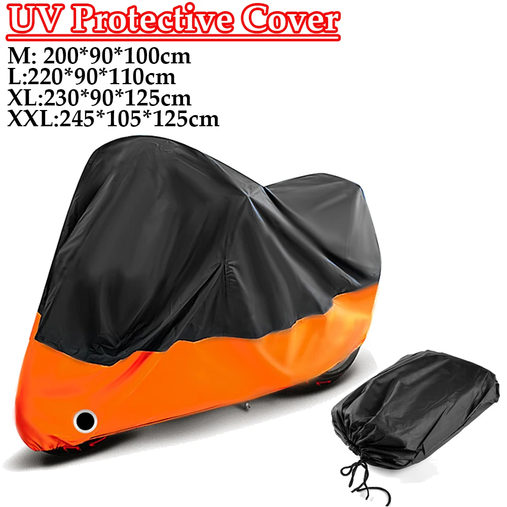 

Motorcycle Cover Waterproof Dustproof UV Protective Cover Coat Wear-Resistant Fabric Motorbike Cover for All Season