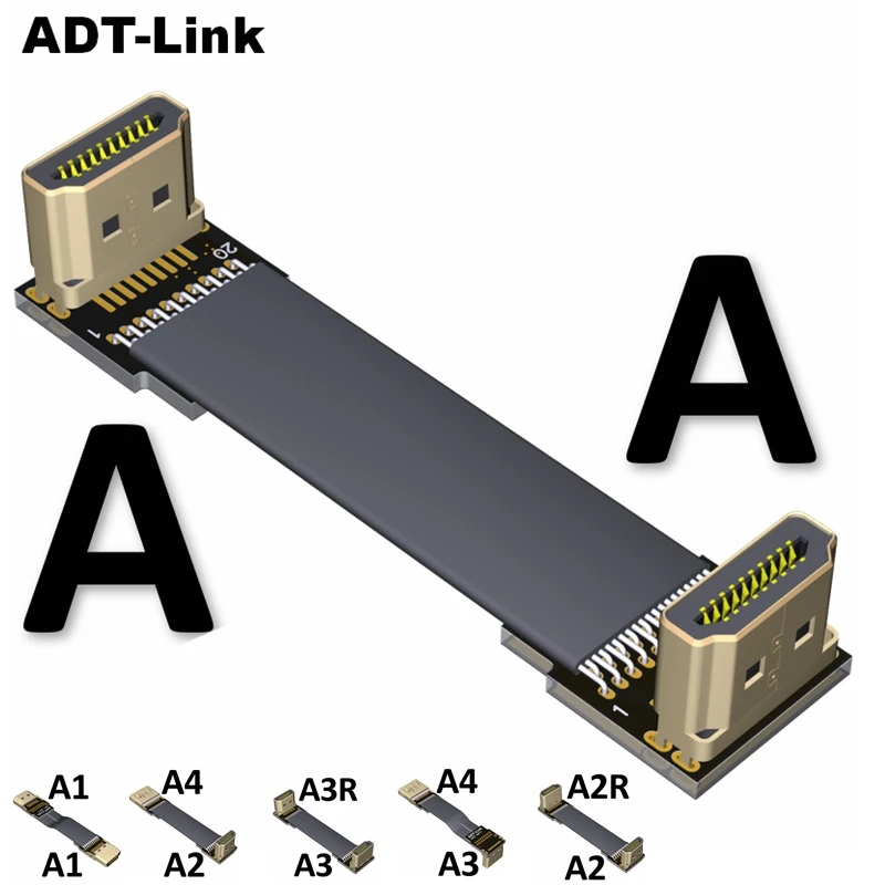 A-A Aerial PTZ Shield HD-compatible Flat Ribbon Cable FFC FPV HD2.0 Cable Standard Male to female Foldable axial elbow Cable