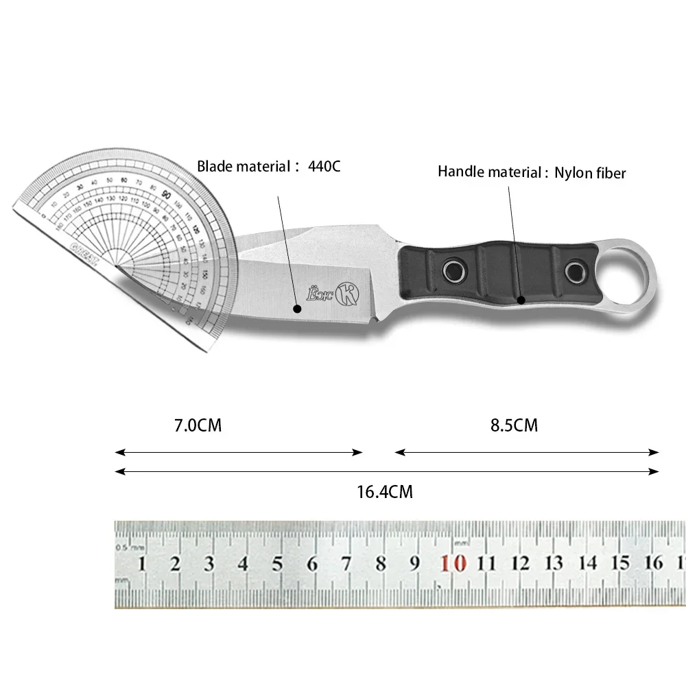 Russian Kizlyar Protable Fixed Blade Tactical Knife 440C Blade Nylon Fiber Handles Hunting Camping Knives Military Edc Multitool