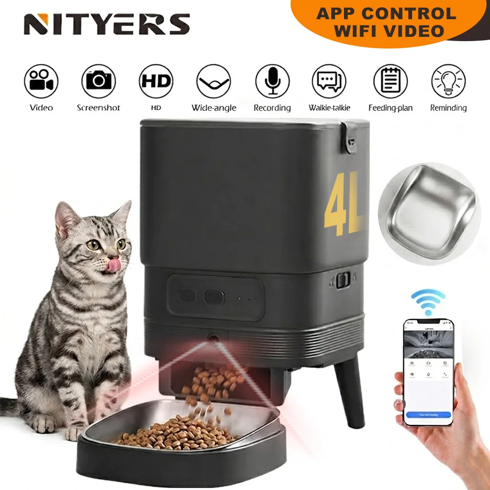 Smart Automatic Cat Feeder with HD Camera
