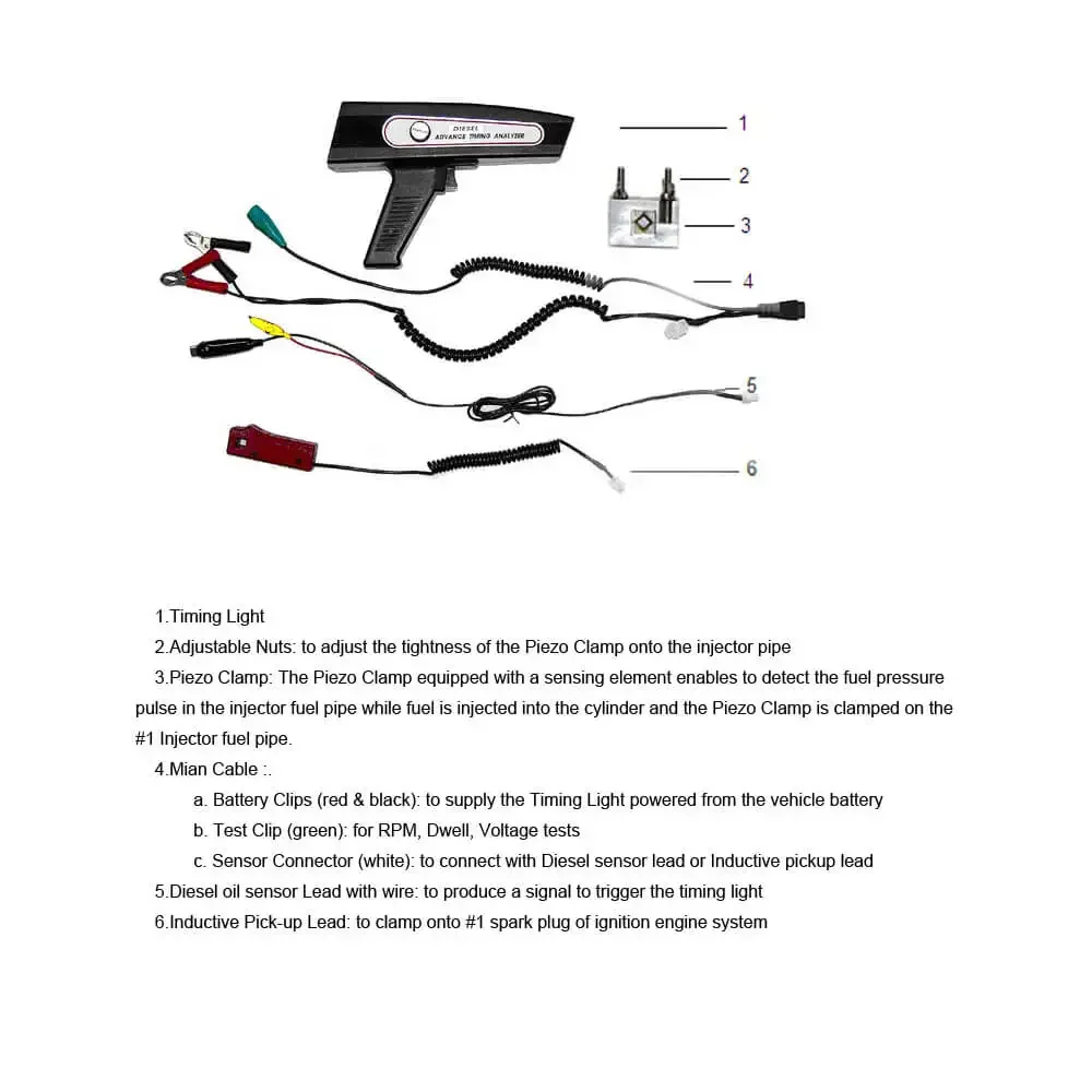 Digital Ignition Timing Light Gun DA3100D Diesel Petrol Car Moto Inductive  Timing Analyzer with Digital Display Analyzer