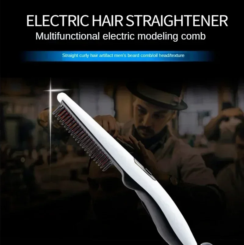 Multifunctional Hair Comb Brush Beard Straightener Hair Straighten Electric Beard Straightening Comb Quick Hair Styler For Men