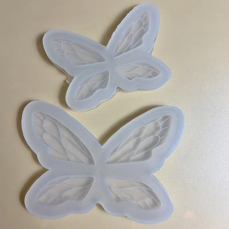 C1FE การตกแต่งซิลิโคนแวววาวสำหรับผีเสื้อ Elf Wings Keychain Mold Diy Pendan