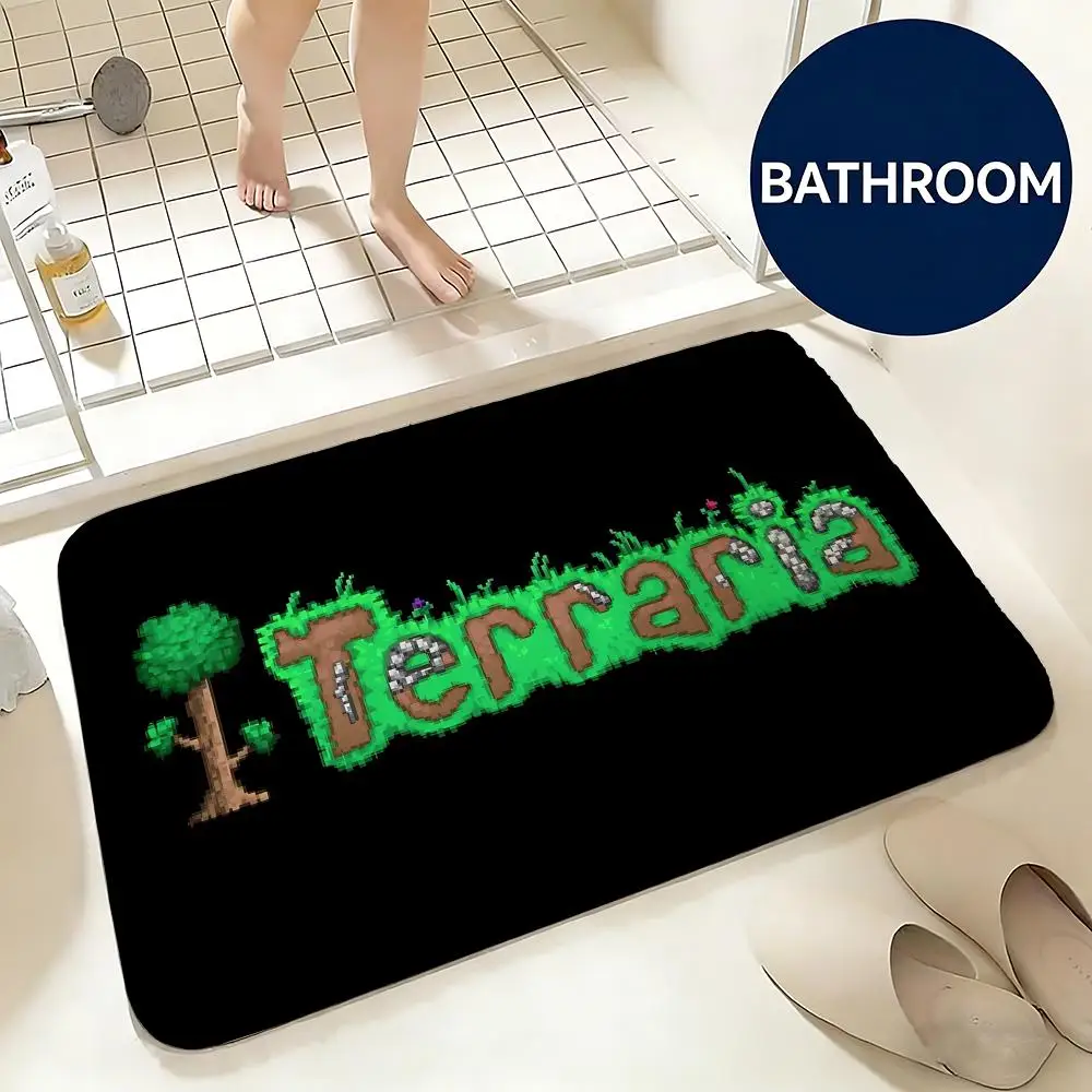 Soft Flannel Floor Mat Game Terraria Floor Mat Non-Slip Absorbent Doormat Bathroom Bedroom Home Decor Rug
