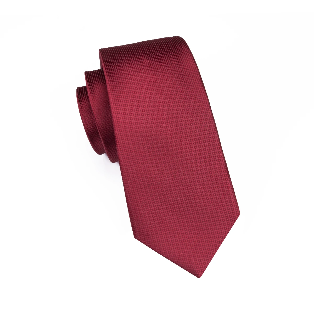 Burgundy Solid Mens Necktie Luxury 8.5cm Wide Silk Wedding Tie Pocket Square Cufflink Set Brooch Gift For Men Hi-Tie Designer