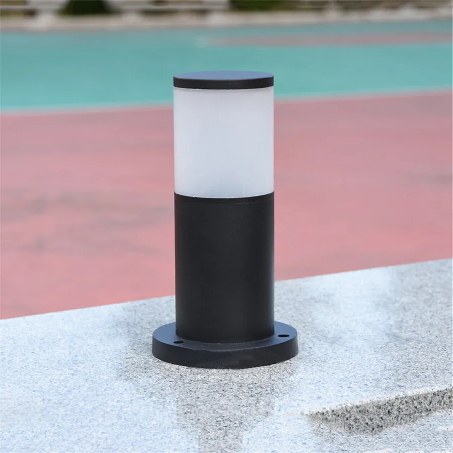 Imagem -04 - Thrisdar 25cm E27 9w Outdoor Garden Pathway Lawn Lamp com Limpar Lampshde Paisagem Lawn Pillar Luz Villa Path Bollards Luz